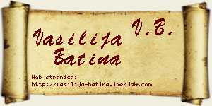 Vasilija Batina vizit kartica